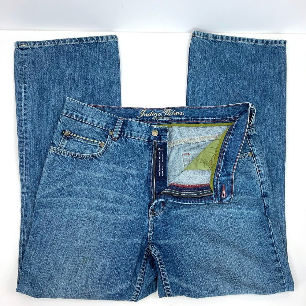 Vintage Tommy Bahama Indigo Palms Men's Bootcut Medium Wash Jeans 38/32 - Picture 9 of 16